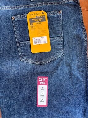 Carhartt Women's Slim Fit Rugged Flex Jeans in Dark Blue Denim